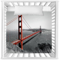Gold Gate Bridge Golden Gate Bridge Black And White Nursery Decor 82486303