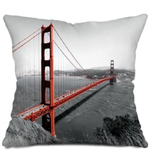 Gold Gate Bridge Golden Gate Bridge Black And White Pillows 82486303