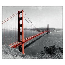Gold Gate Bridge Golden Gate Bridge Black And White Rugs 82486303