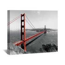 Gold Gate Bridge Golden Gate Bridge Black And White Wall Art 82486303
