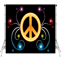 Gold Pacifist Sign Backdrops 41700302