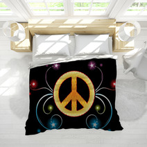 Gold Pacifist Sign Bedding 41700302