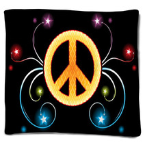 Gold Pacifist Sign Blankets 41700302