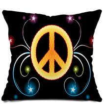 Gold Pacifist Sign Pillows 41700302
