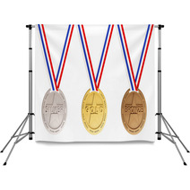 Gold, Silver And Bronze Medals Backdrops 41737248