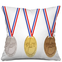 Gold, Silver And Bronze Medals Pillows 41737248