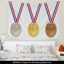 Gold, Silver And Bronze Medals Wall Art 41737248