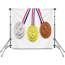 Gold Silver And Bronze Olympic Medals Backdrops 20539092