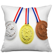 Gold Silver And Bronze Olympic Medals Pillows 20539092