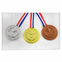 Gold Silver And Bronze Olympic Medals Rugs 20539092