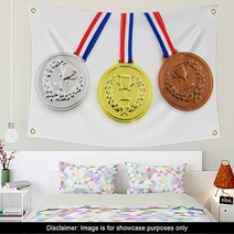 Gold Silver And Bronze Olympic Medals Wall Art 20539092