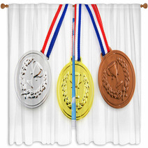 Gold Silver And Bronze Olympic Medals Window Curtains 20539092