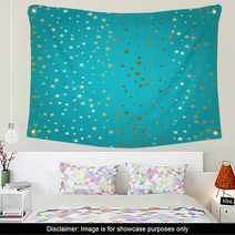 Gold Stars Background Wall Art 124942308