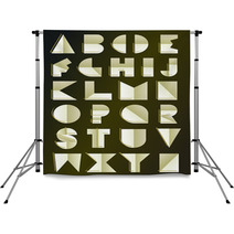 Golden Art Deco Inspired Alphabet Backdrops 67625864
