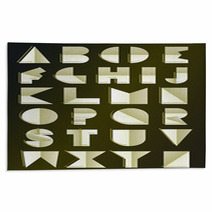 Golden Art Deco Inspired Alphabet Rugs 67625864