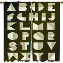 Golden Art Deco Inspired Alphabet Window Curtains 67625864