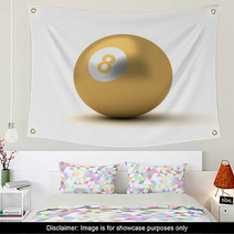 Golden Billiard Ball Wall Art 54602974
