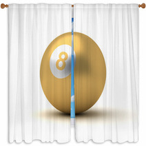 Golden Billiard Ball Window Curtains 54602974