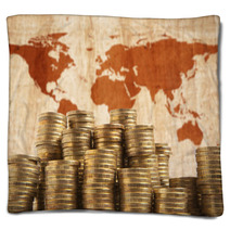 Golden Coins Stack Blankets 59468833