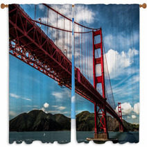 Golden Gate Bridge Clear Sky Window Curtains 64086283