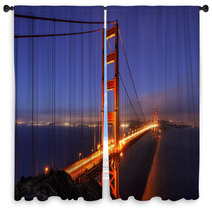 Golden Gate Bridge, Illumination, San Francisco, California, USA Window Curtains 70407724