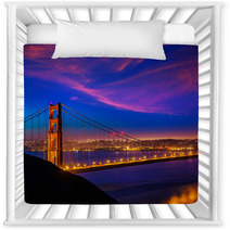 Golden Gate Bridge San Francisco Sunset Through Cables Nursery Decor 60378398