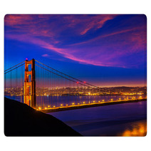 Golden Gate Bridge San Francisco Sunset Through Cables Rugs 60378398