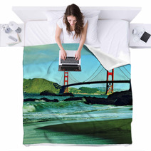 Golden Gate Bridge, San Francisco, United States Blankets 47858904
