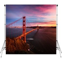 Golden Gate Bridge Sunset Backdrops 105806459