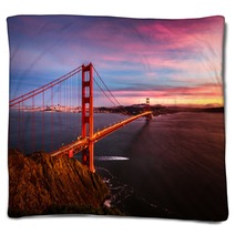 Golden Gate Bridge Sunset Blankets 105806459