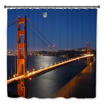 Golden Gate Bridge With Moon Light Bath Decor 873170