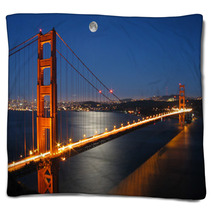 Golden Gate Bridge With Moon Light Blankets 873170