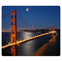 Golden Gate Bridge With Moon Light Rugs 873170