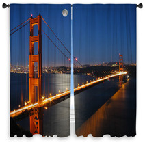 Golden Gate Bridge With Moon Light Window Curtains 873170