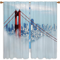 Golden Gate & San Francisco Under Fog Window Curtains 1253800