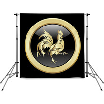 Golden Silhouette Of An Cock Backdrops 98850958