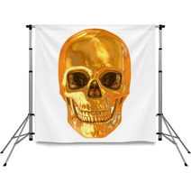 Golden Skull Isolated Backdrops 36892680