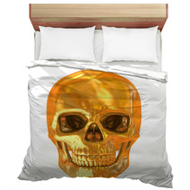 Golden Skull Isolated Bedding 36892680