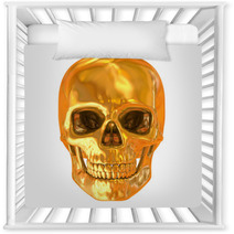 Golden Skull Isolated Nursery Decor 36892680
