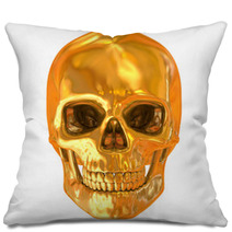 Golden Skull Isolated Pillows 36892680