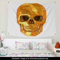 Golden Skull Isolated Wall Art 36892680