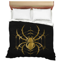 Golden Spider And Web Bedding 113047779