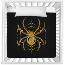 Golden Spider And Web Nursery Decor 113047779