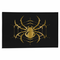 Golden Spider And Web Rugs 113047779