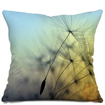 Golden Sunset And Dandelion Meditative Zen Background Pillows 68783606