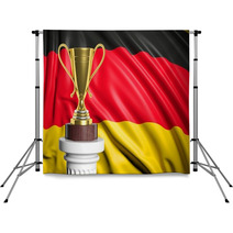 Golden Trophy With Germany Flag In Background Backdrops 67324628