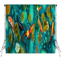 Goldfish In The Lake Oil Painting Handmade Backdrops 270765704