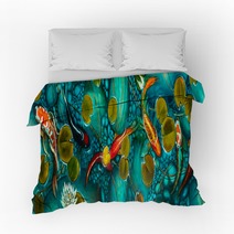 Goldfish In The Lake Oil Painting Handmade Bedding 270765704