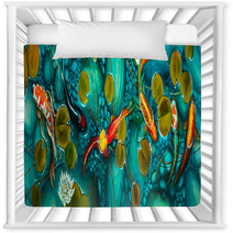 Goldfish In The Lake Oil Painting Handmade Nursery Decor 270765704