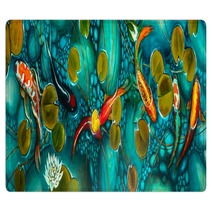 Goldfish In The Lake Oil Painting Handmade Rugs 270765704